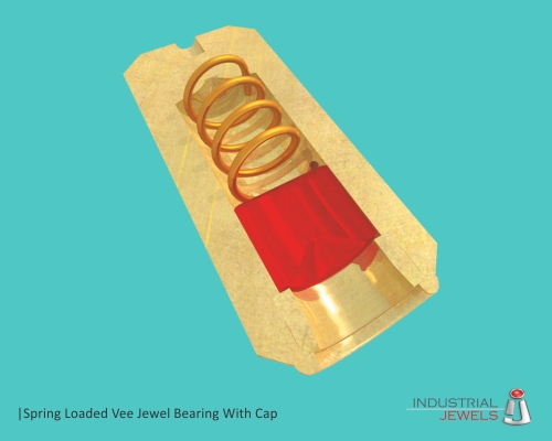 Spring Loaded Vee Jewel Bearing With Cap